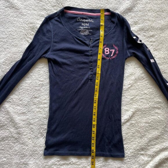 Y2K Navy Aeropostale Long Sleeve Top - Picture 5 of 8